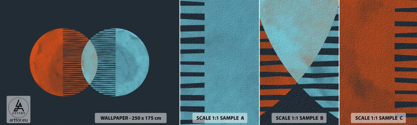 Prøve Fototapet Selvklæbende Deluxe Sticker - Astronomisk fantasi - Abstraktion, Stykke, Moderne mønster - 100x30 cm