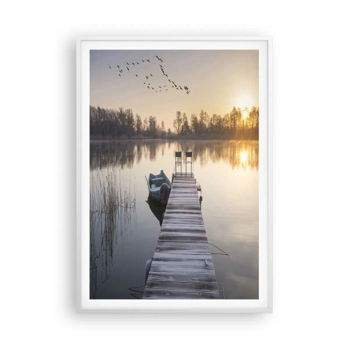 Plakat i hvid ramme - Jeg kommer tilbage om et stykke tid - 70x100 cm