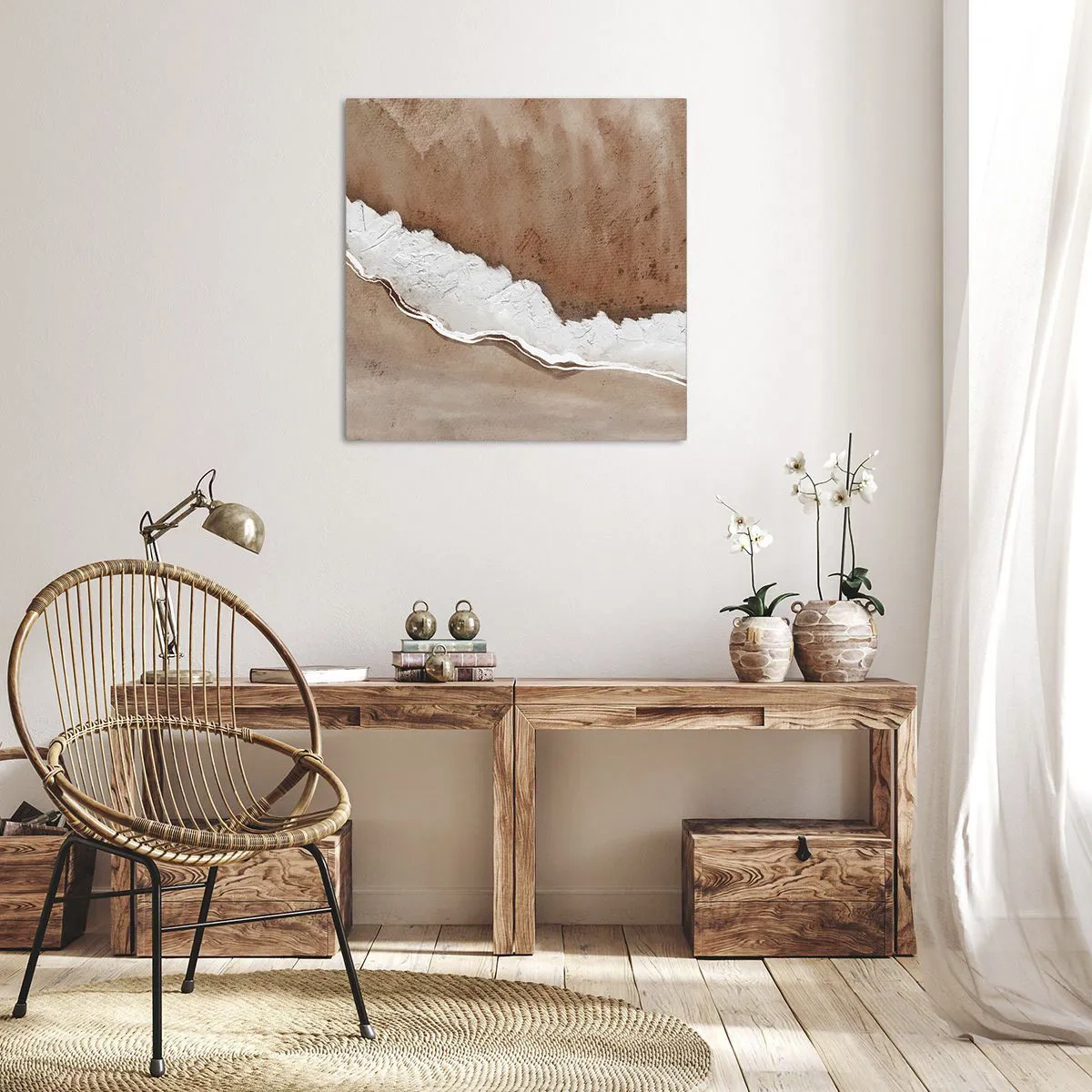Lærredstryk - Billede på lærred - I jordnære farver - 30x30 cm