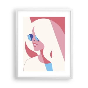 Plakat i hvid ramme - Det var en blondine... - 40x50 cm