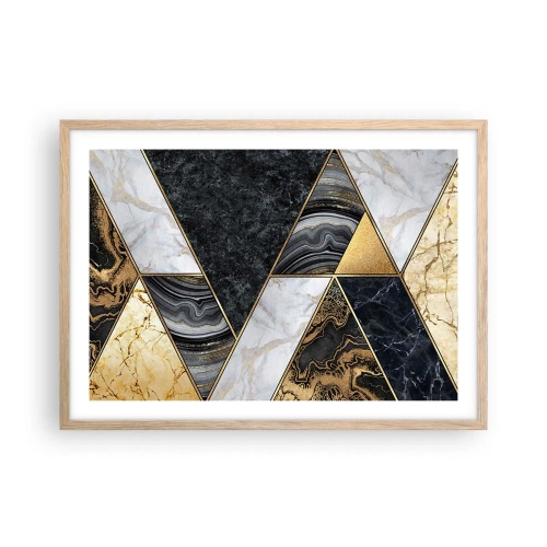 Plakat i ramme af lyst egetræ - Sten for sten - 70x50 cm