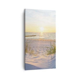 Lærredstryk - Billede på lærred - Havet brummer, fuglene synger, en vild strand midt i græsset.... - 45x80 cm