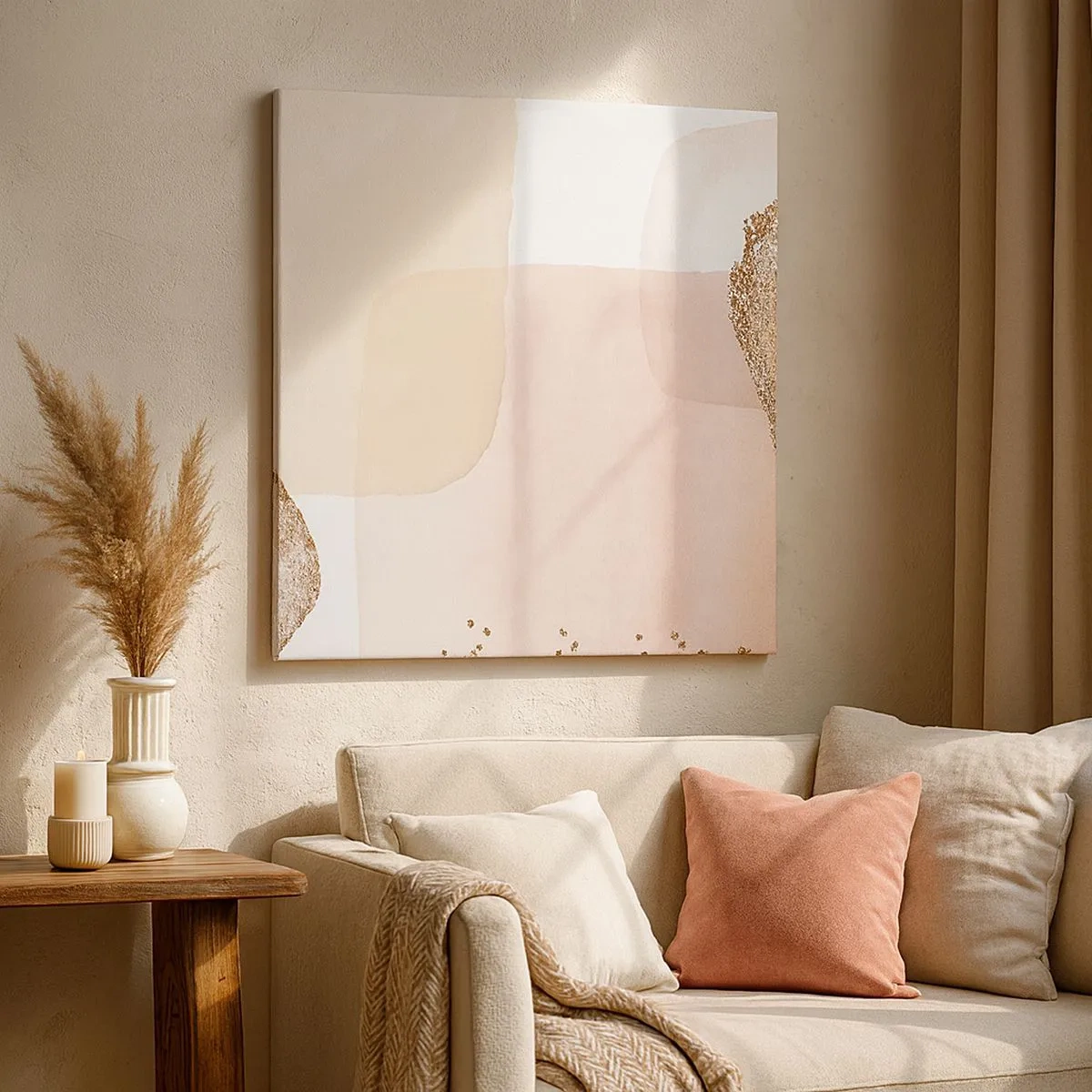 Lærredstryk - Billede på lærred - Et kig gennem farver - 30x30 cm