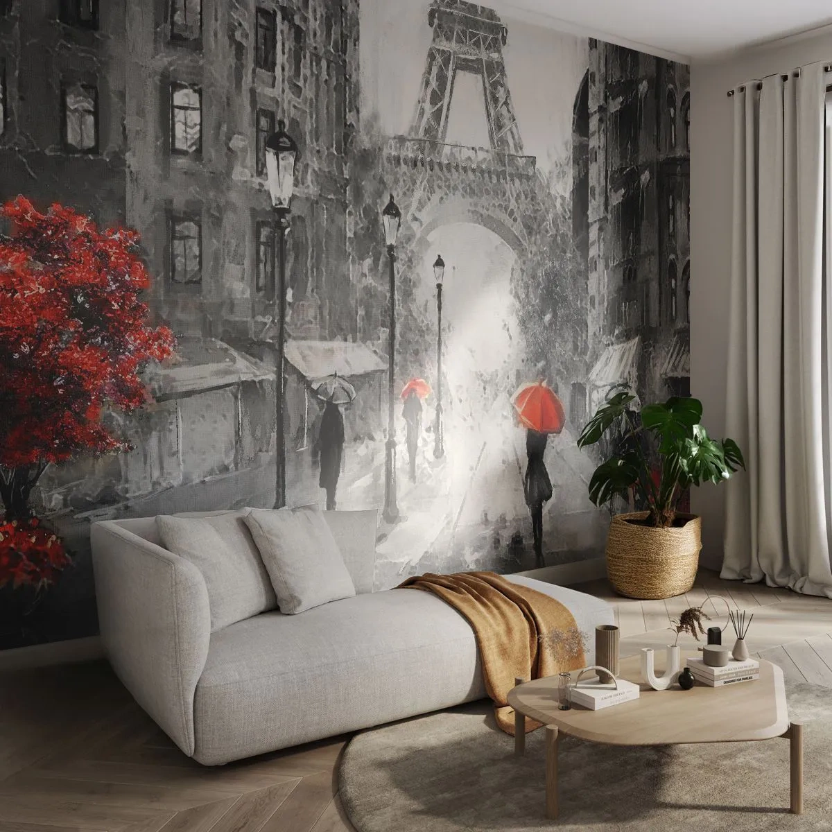 Fototapet Premium Canvas - Alle veje fører til den - By, Paris, Eiffeltårnet - 150x105 cm