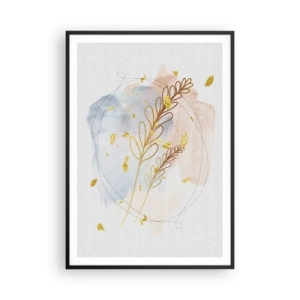 Plakat i sort ramme - En gylden eksplosion - 70x100 cm