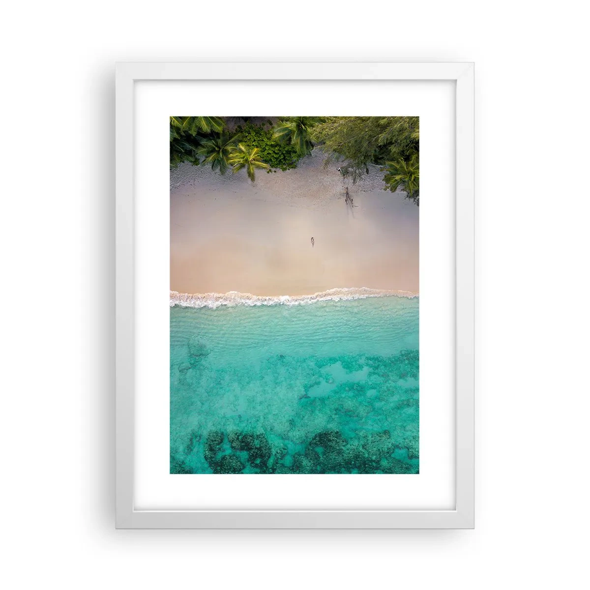 Plakat i hvid ramme - Paradis strand - 30x40 cm