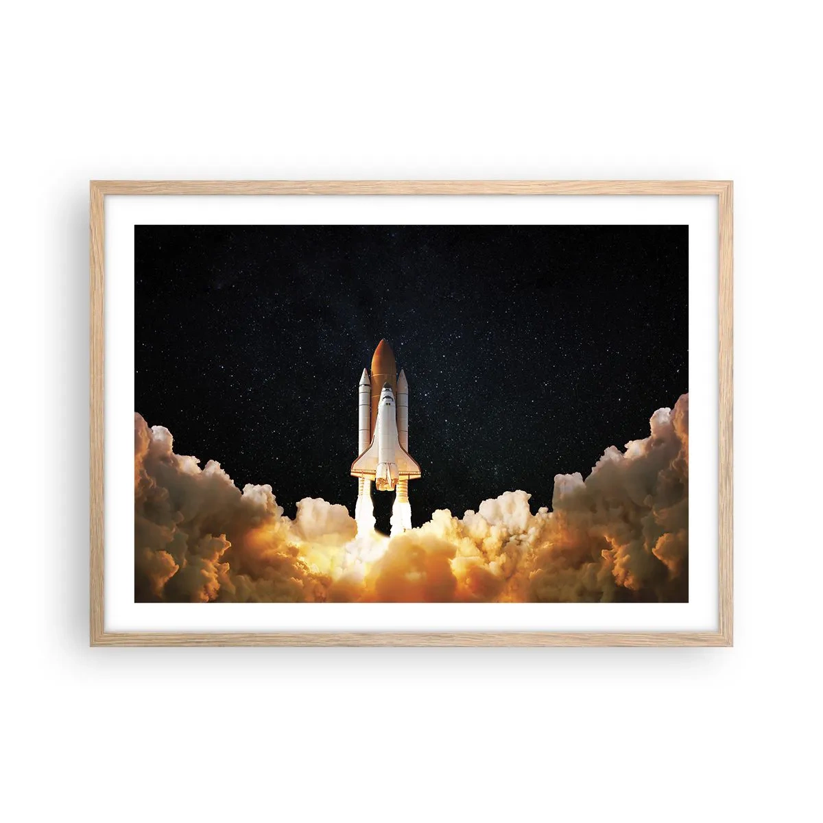 Plakat i ramme af lyst egetræ - Ad astra! - 70x50 cm