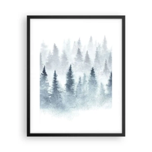 Plakat i sort ramme - Indhyllet i tåge - 40x50 cm