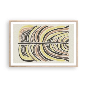 Plakat i ramme af lyst egetræ - Levende abstraktion - 91x61 cm