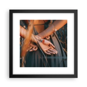 Plakat i sort ramme - Forbundet med naturen - 30x30 cm