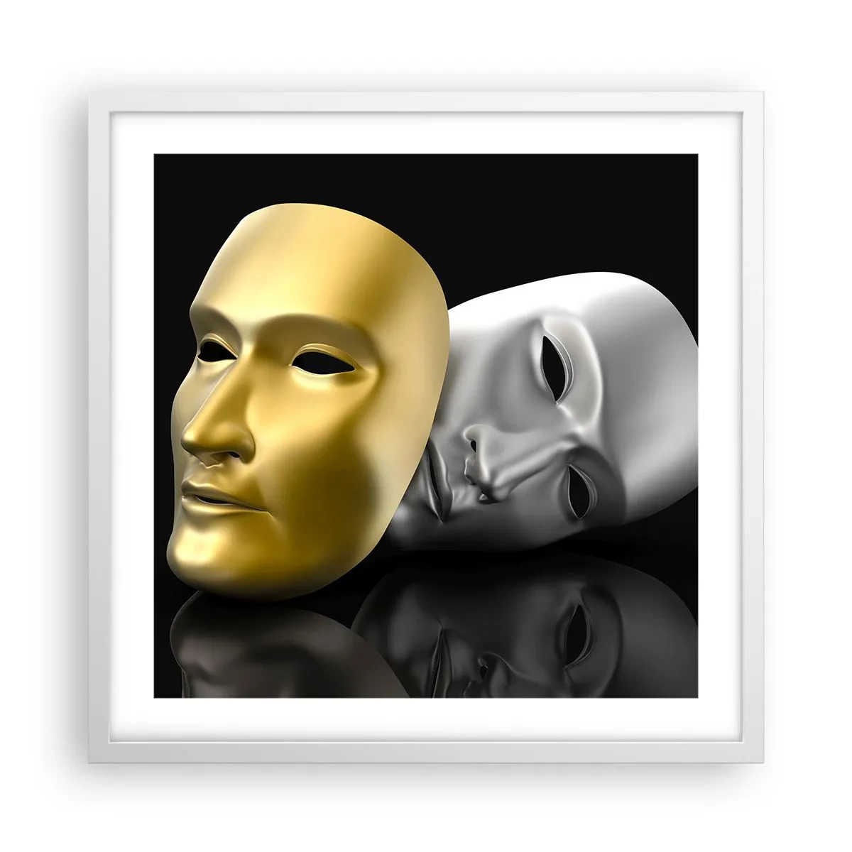 Plakat i hvid ramme - Livet er teater - 50x50 cm