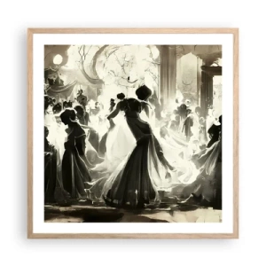 Plakat i ramme af lyst egetræ - Den store maskerade - 60x60 cm