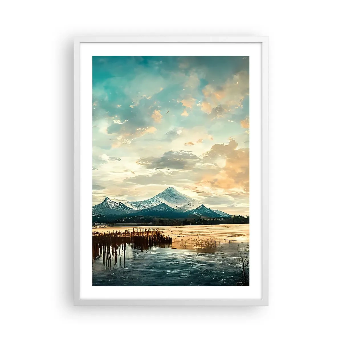 Plakat i hvid ramme - Under himlens beskyttelse - 50x70 cm