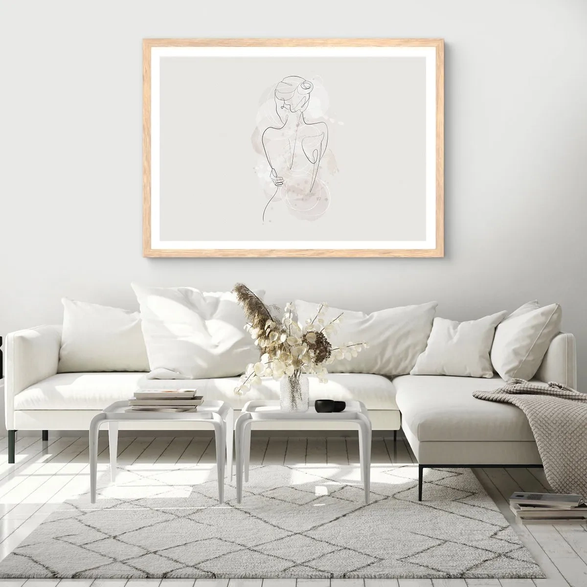 Plakat i ramme af lyst egetræ - Som et følsomt instrument - 91x61 cm