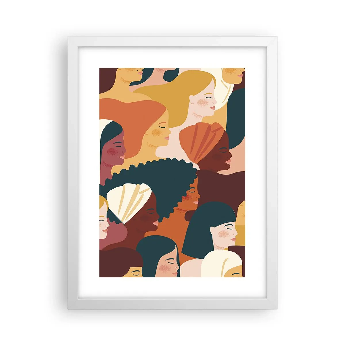 Plakat i hvid ramme - Kun kvindelighed - 30x40 cm