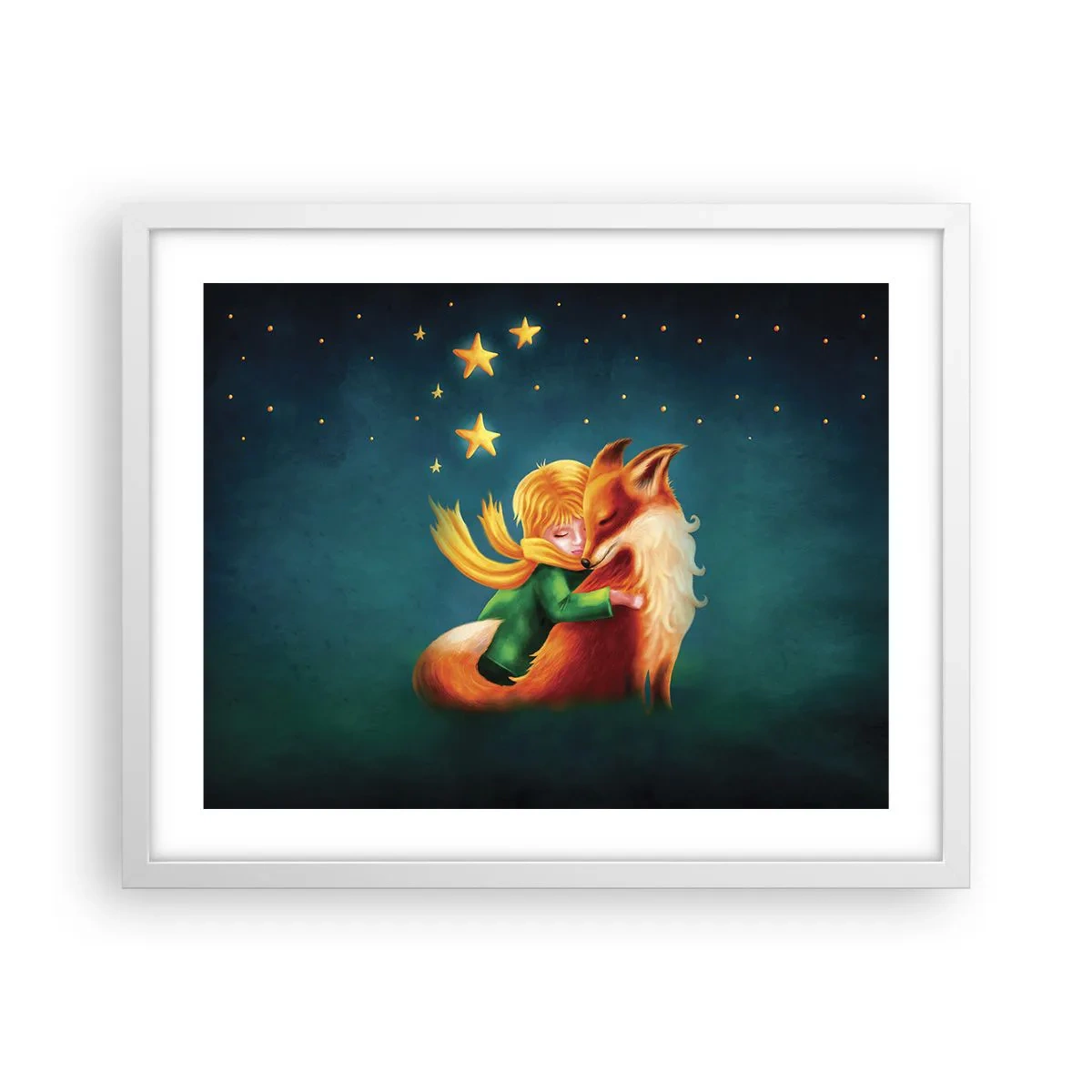 Plakat i hvid ramme - Lille Prins - 50x40 cm