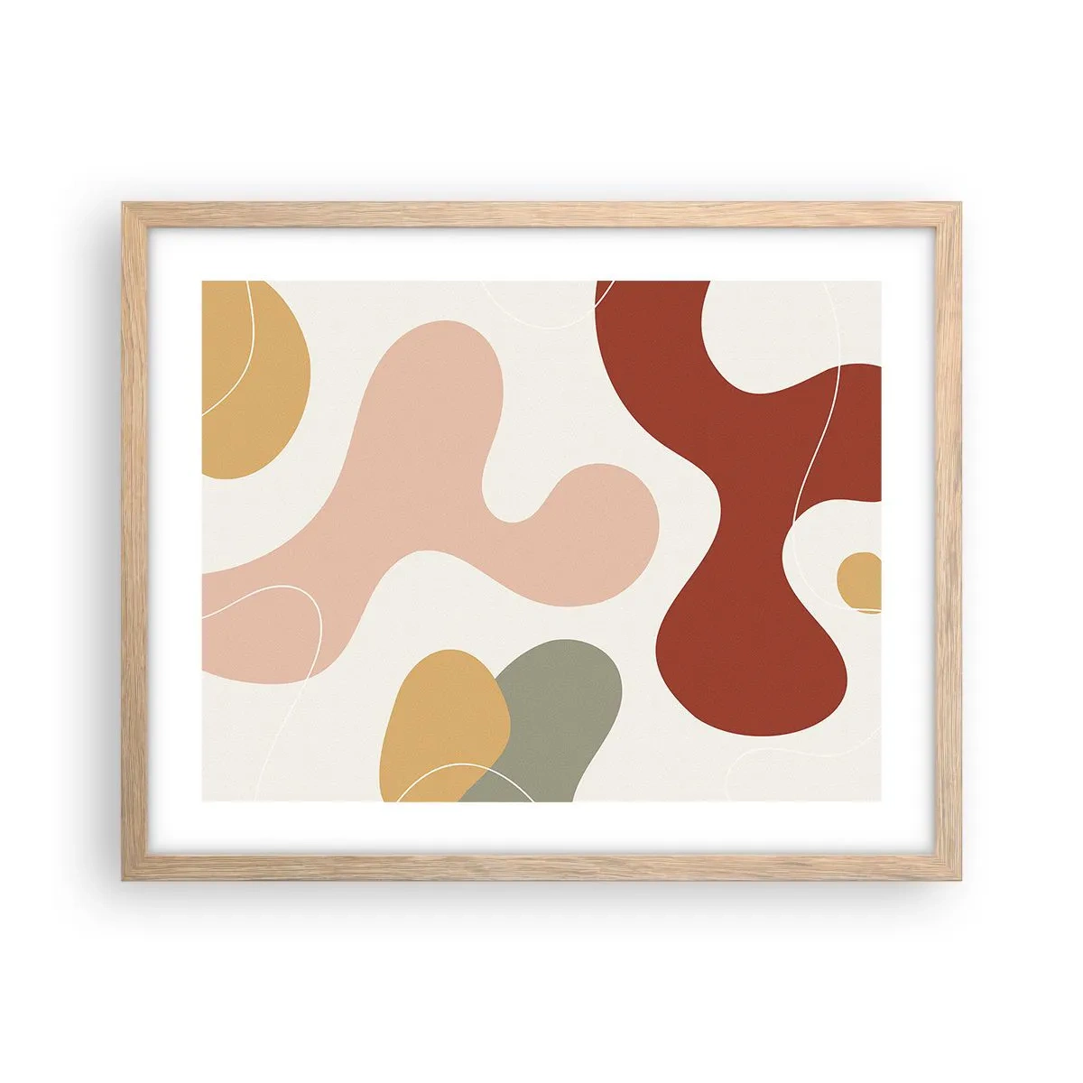 Plakat i ramme af lyst egetræ - Es eller flores? - 50x40 cm