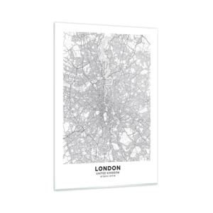 Billede på glas - Kort over Londons labyrint - 80x120 cm