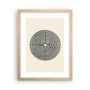 Plakat i ramme af lyst egetræ - Mystisk orden - 30x40 cm