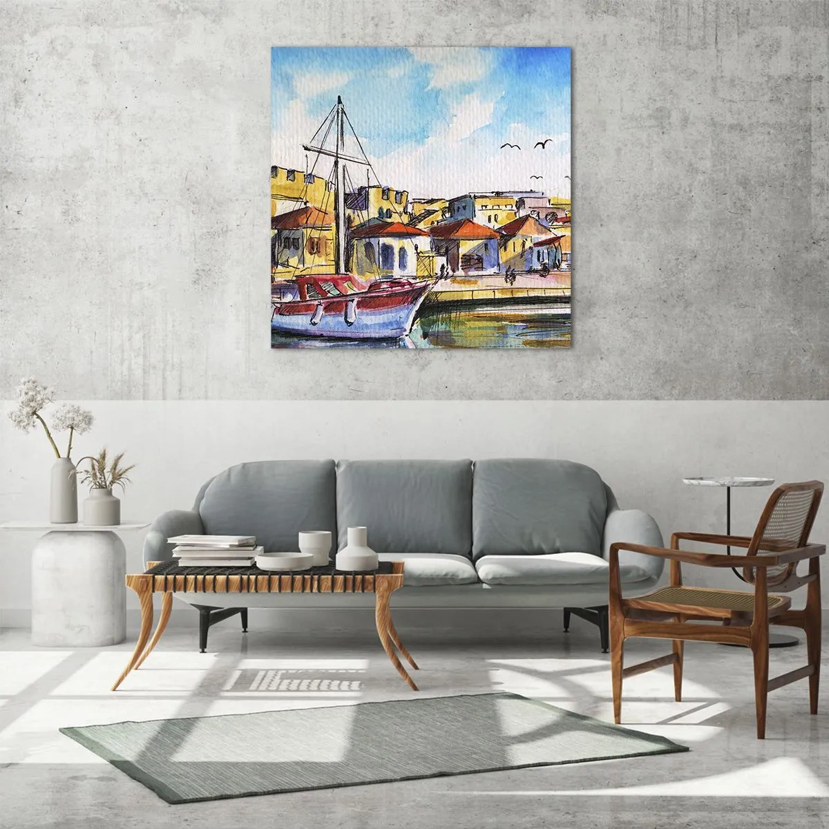 Billede på glas - Regnbue eftermiddag - 30x30 cm