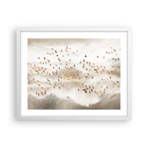 Plakat i hvid ramme - Det er på tide... - 50x40 cm