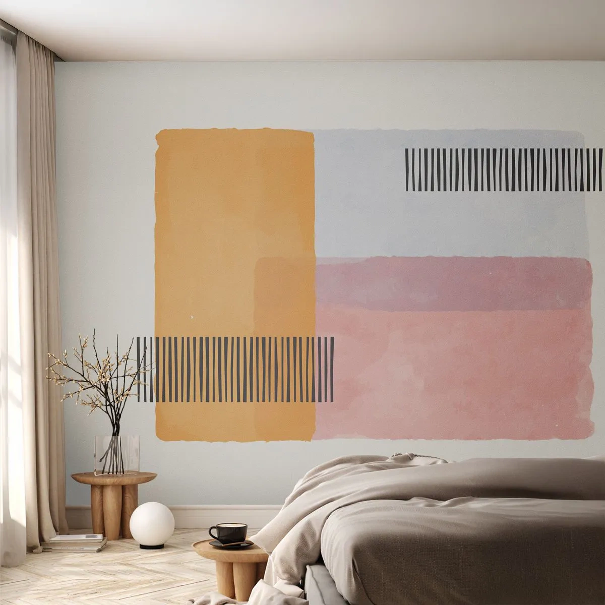 Fototapet Premium Sand - Fra hjørne til hjørne - Abstraktion, Stykke, Minimalisme - 100x70 cm