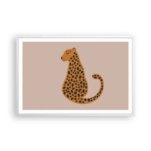Plakat i hvid ramme - Leopardprint er et moderigtigt mønster - 91x61 cm