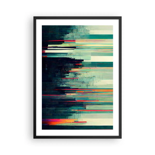 Plakat i sort ramme - Moderne abstraktion med geometriske linjer - 50x70cm - Futuristisk by - Moderne vægdekoration til stue og soveværelse ARTTOR