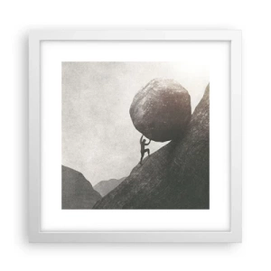 Plakat i hvid ramme - Jeg tror mod al forventning - 30x30 cm