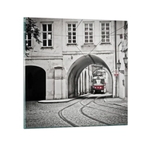 Billede på glas - Gennem byens labyrint - 40x40 cm