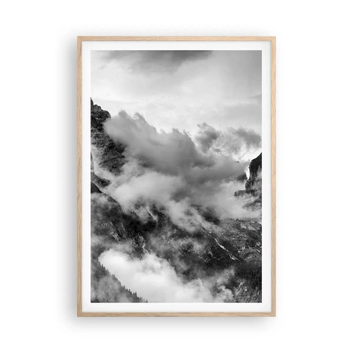 Plakat i ramme af lyst egetræ - Smukt og grusomt - 70x100 cm