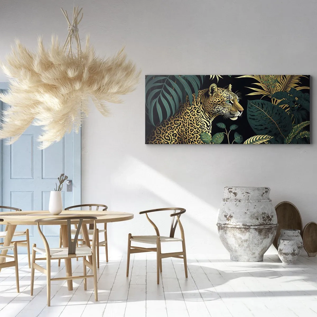 Lærredstryk - Billede på lærred - Værten i junglen - 100x40 cm