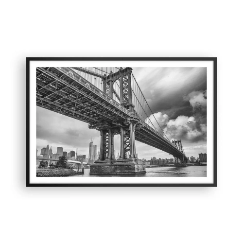 Plakat i sort ramme - Til byens hjerte - 91x61 cm