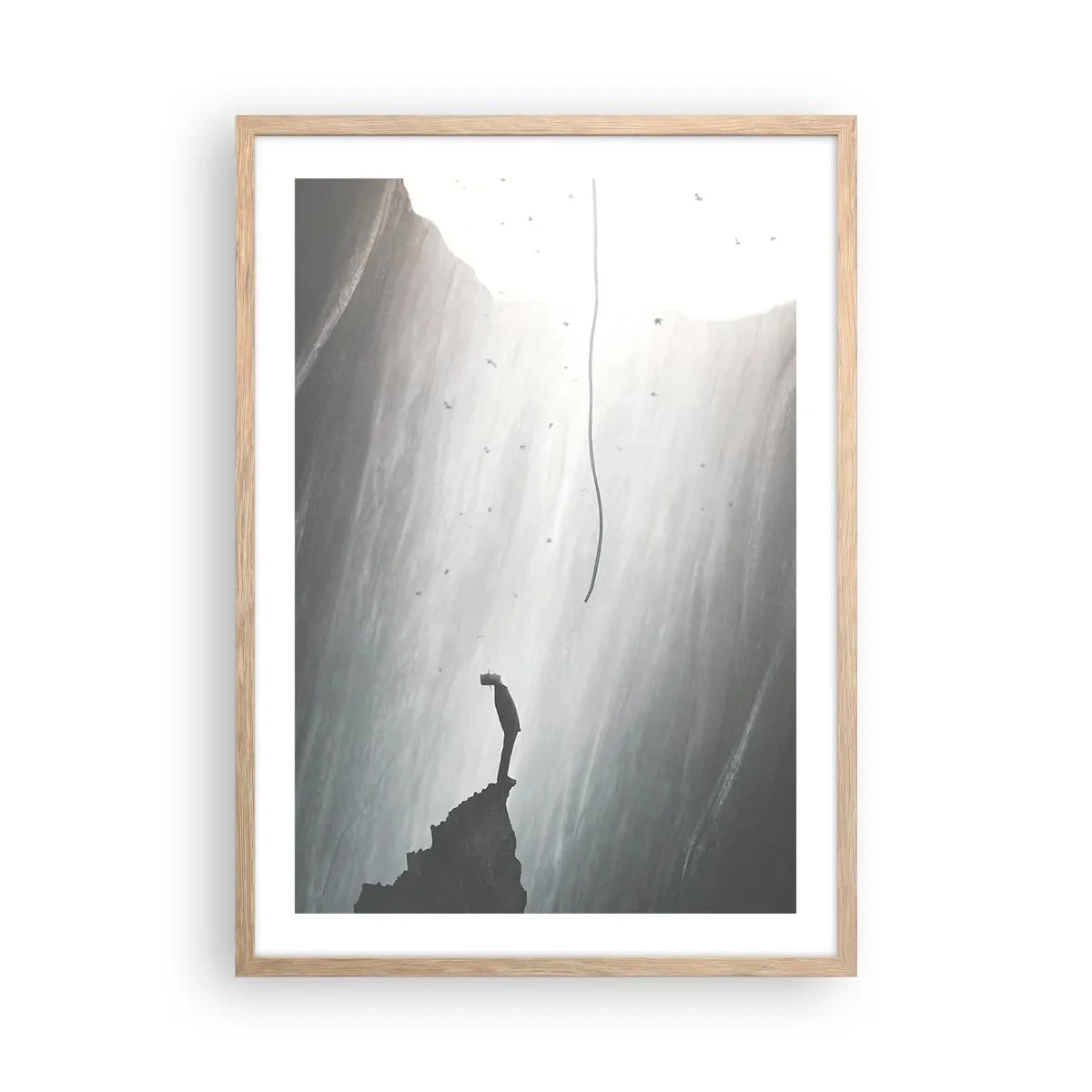 Plakat i ramme af lyst egetræ - Der er altid en vej ud - 50x70 cm