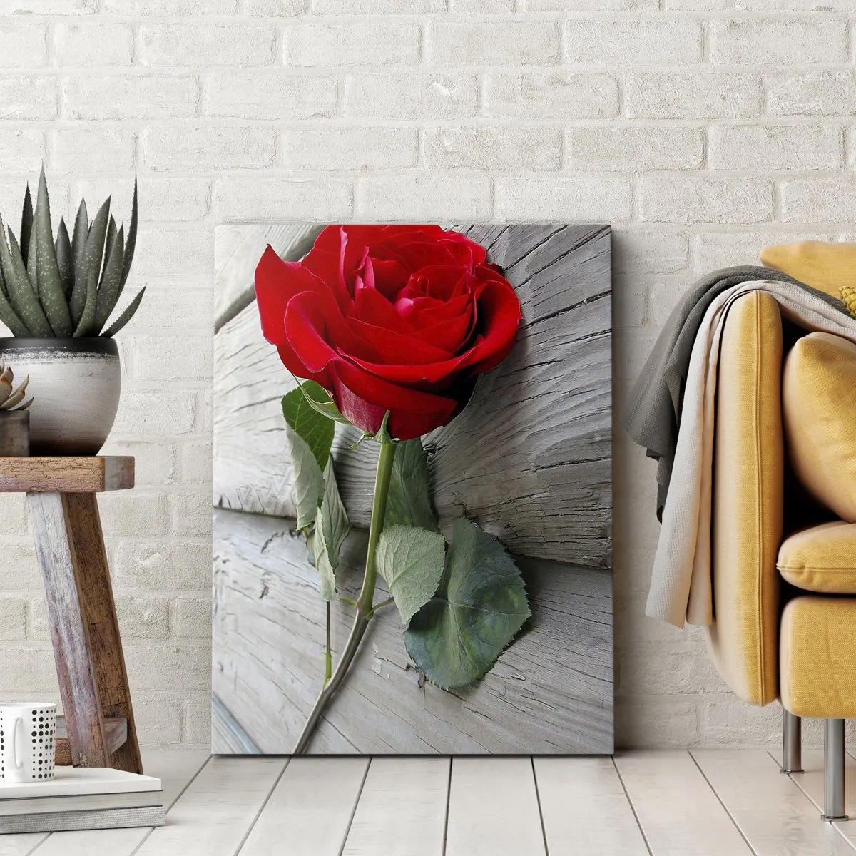 Lærredstryk - Billede på lærred - Studie i skarlagenrødt - 55x100 cm