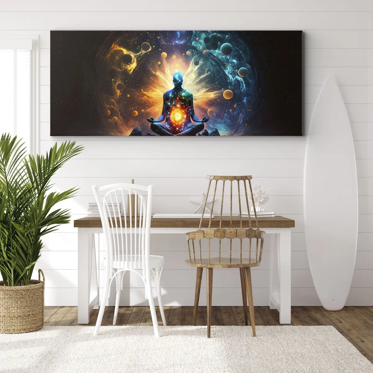 Lærredstryk - Billede på lærred - Kosmisk ro - 160x50 cm