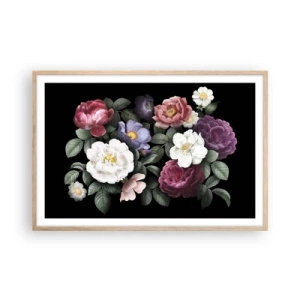 Plakat i ramme af lyst egetræ - Fra en engelsk have - 91x61 cm