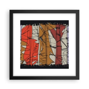 Plakat i sort ramme - Spontan komposition - 30x30 cm