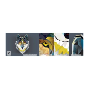 Prøve Fototapet Selvklæbende Deluxe Sticker - Når vi taler om ulven - Abstraktion, Ulv, Dyr - 100x30 cm