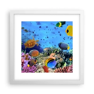 Plakat i hvid ramme - Og hvad ved vi om livet... - 30x30 cm