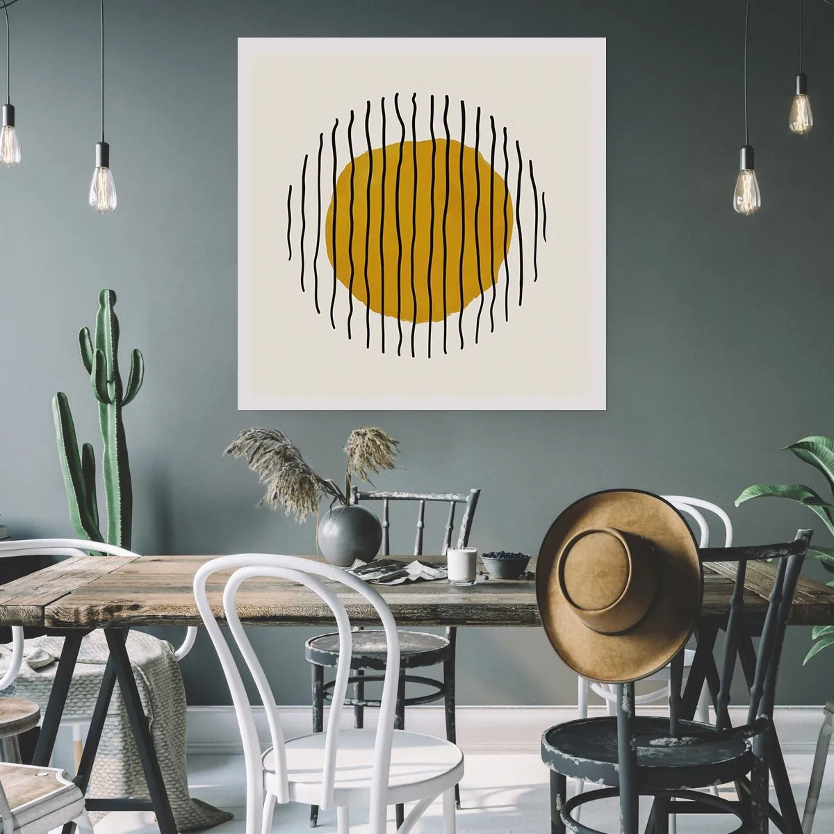 Plakat - Abstraktion, der skælver af varme - 60x60 cm