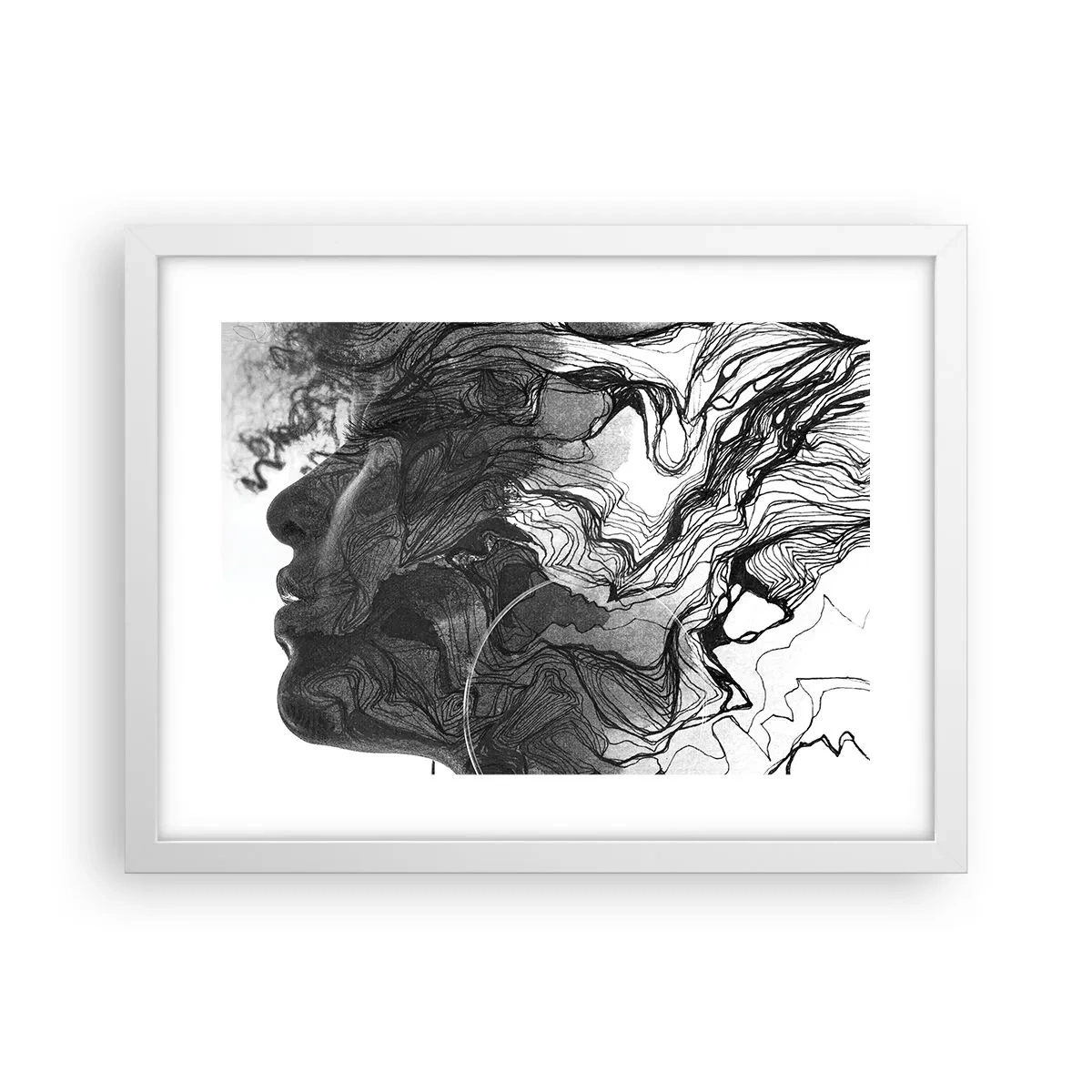 Plakat i hvid ramme - Forviklet i drømme - 40x30 cm