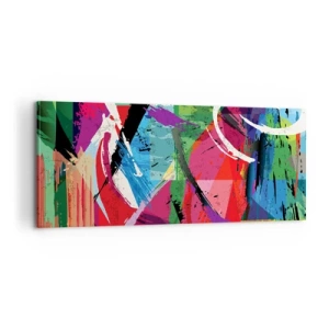 Lærredstryk - Billede på lærred - Hurtig, livlig og hoppende - 100x40 cm