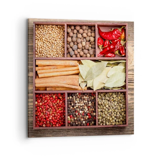 Lærredstryk - Billede på lærred - Orden af former, duftbuket af aromaer - 70x70 cm