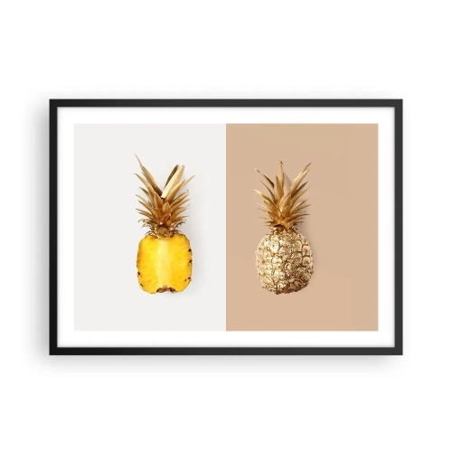 Plakat i sort ramme - Ananas til os - 70x50 cm