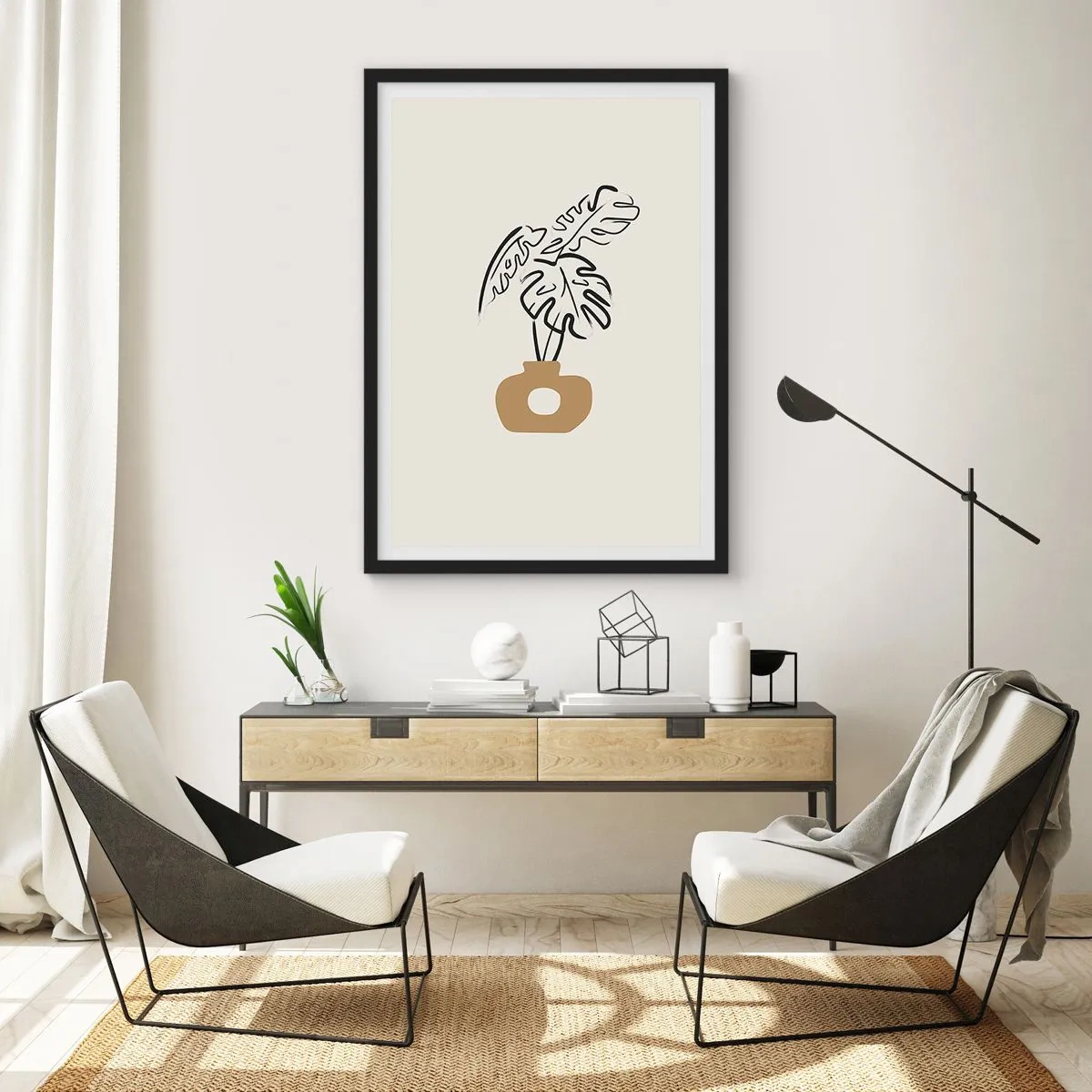 Plakat i sort ramme - Monstera - udsmykning af huset - 40x50 cm