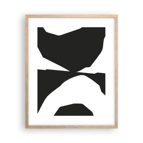 Plakat i ramme af lyst egetræ - Positiv-negativ - 40x50 cm