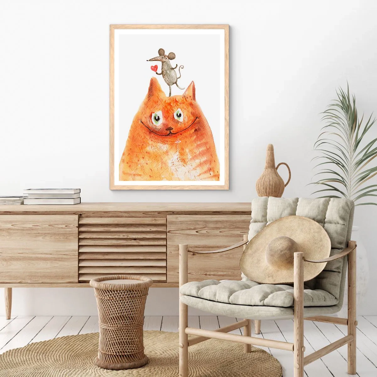 Plakat i ramme af lyst egetræ - Kærlighedens paradokser - 40x50 cm