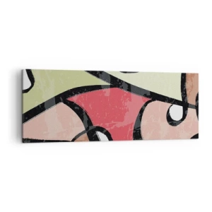 Lærredstryk - Billede på lærred - Pirouetter blandt farver - 140x50 cm