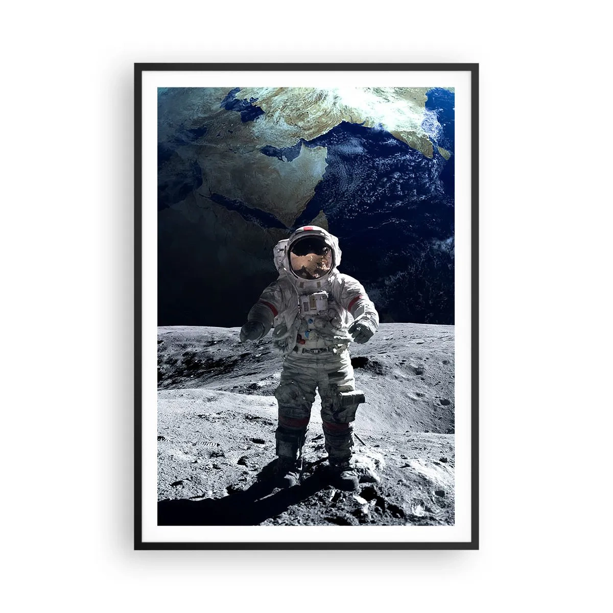 Plakat i sort ramme - Hilsner fra månen - 70x100 cm